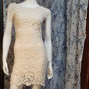 Wilfred 100% Cotton White Crochet Overlay Dress Size XS